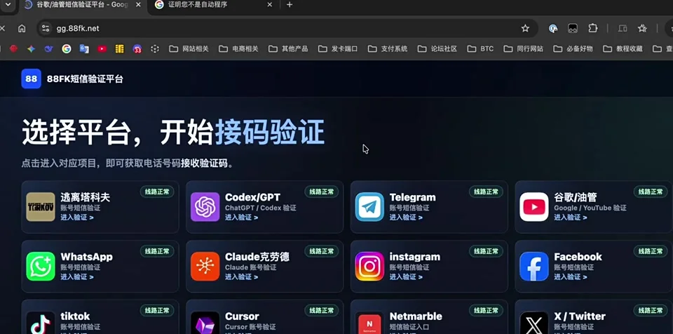 打开88FK Google手机验证项目