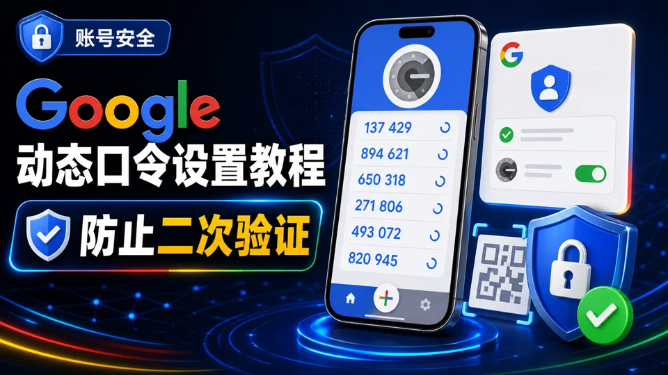 如何给谷歌账号添加动态口令，防止二次验证